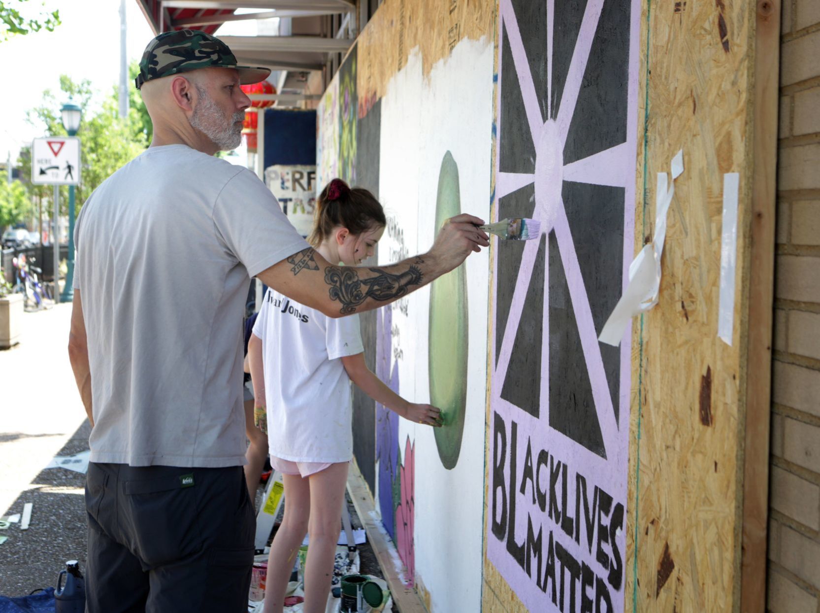 Black Lives Matter painted boards